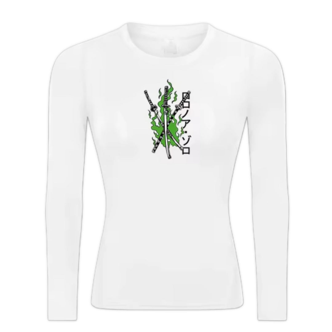 Pirate Hunter Zoro Women’s Compression Rash Guard Long Sleeve