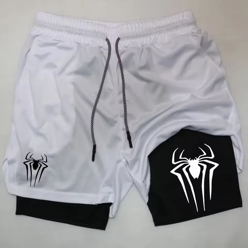 Spider-Man Men’s 2-in-1 Training Gym Shorts