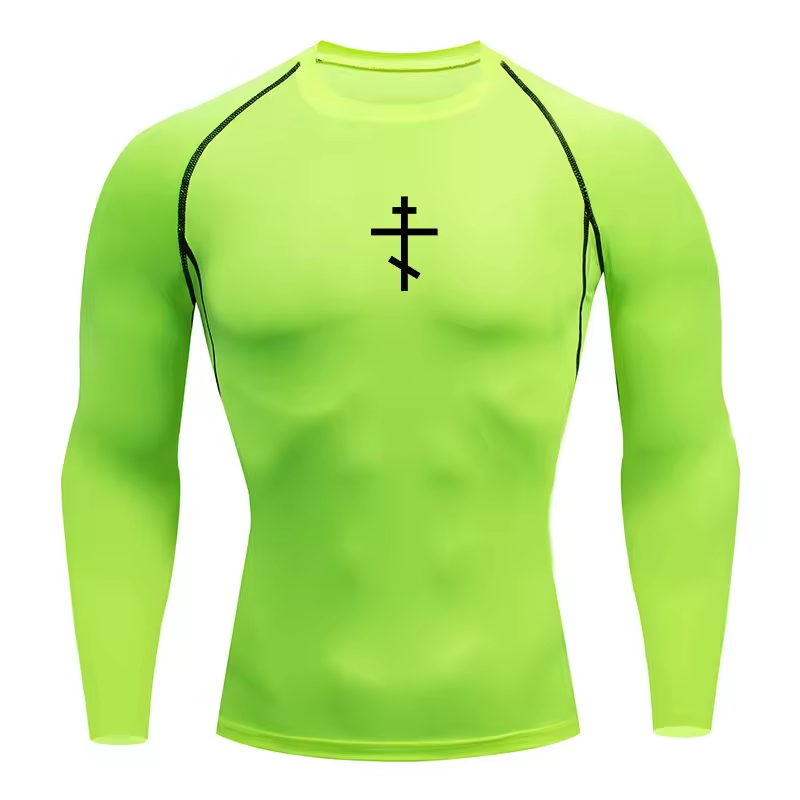 Orthodox Cross Men’s Compression Rash Guard Long Sleeve