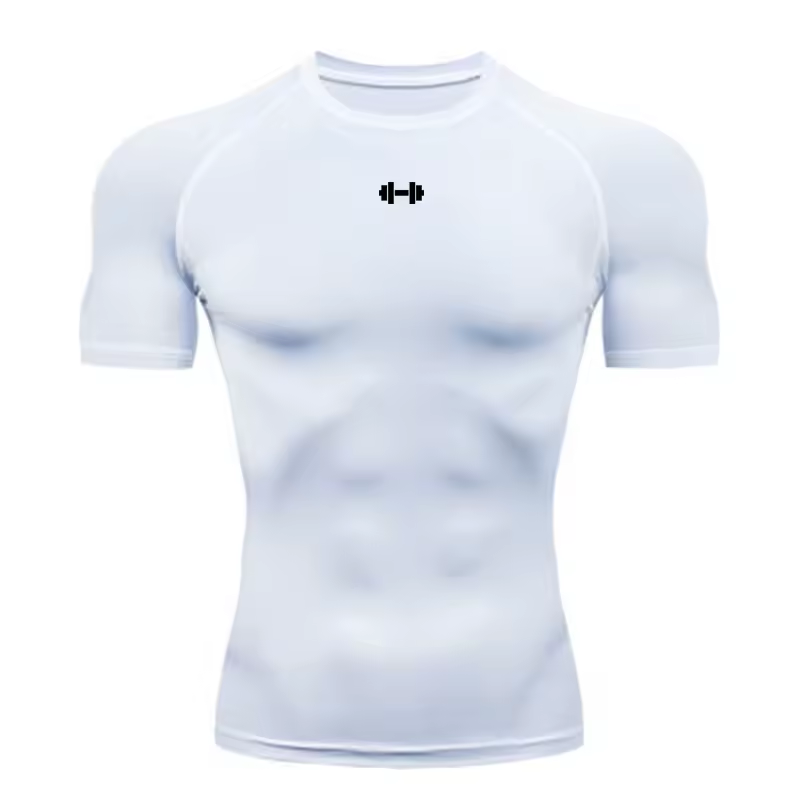 Dumbbell Men’s Compression Rash Guard T-Shirt
