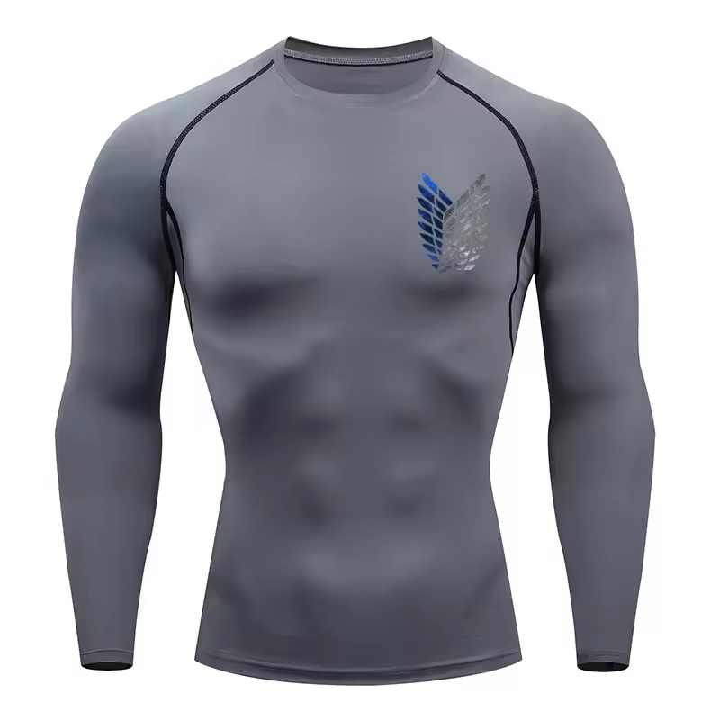 Attack On Titan Survey Corps Men’s Compression Rash Guard Long Sleeve