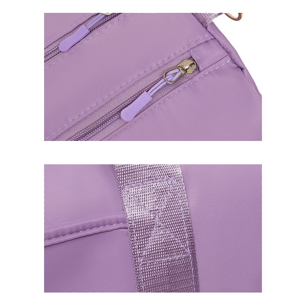 Purple Women's Water-Resistant Sports Duffel Bag – Stylish Gym & Travel Bag with Shoe Compartment