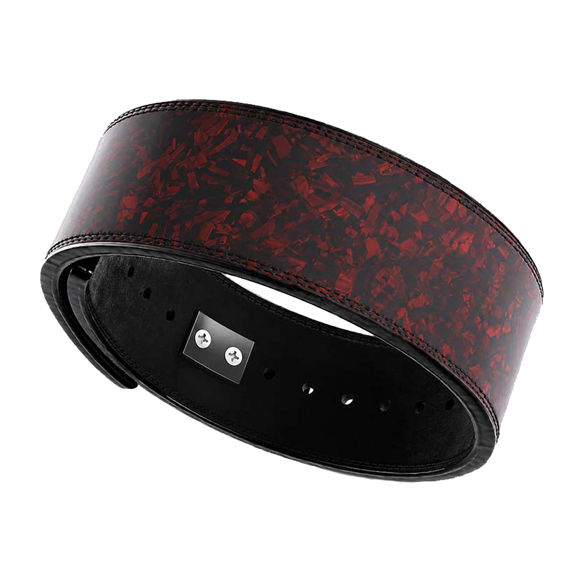 Red Forged Carbon Lever Belt – Premium 10mm Genuine Leather Weightlifting Belt