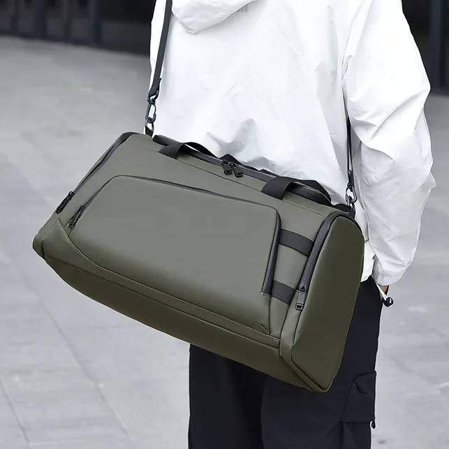 Khaki Waterproof Gym Bag