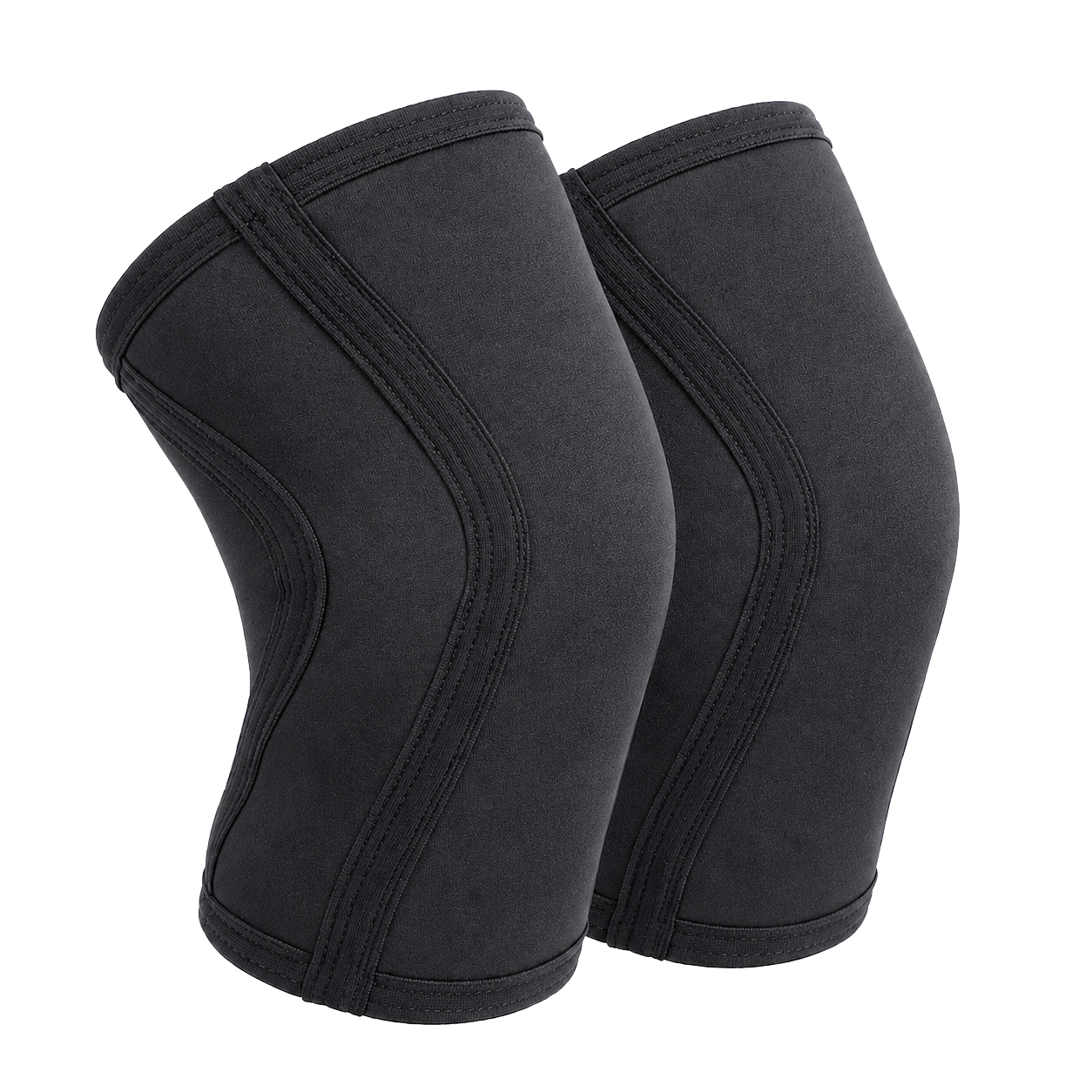 Black 7mm Neoprene Knee Sleeves – Heavy Duty Knee Support for Powerlifting & Strength Training