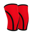 Red & Black 7mm Neoprene Knee Sleeves – Heavy Duty Knee Support for Powerlifting & Strength Training