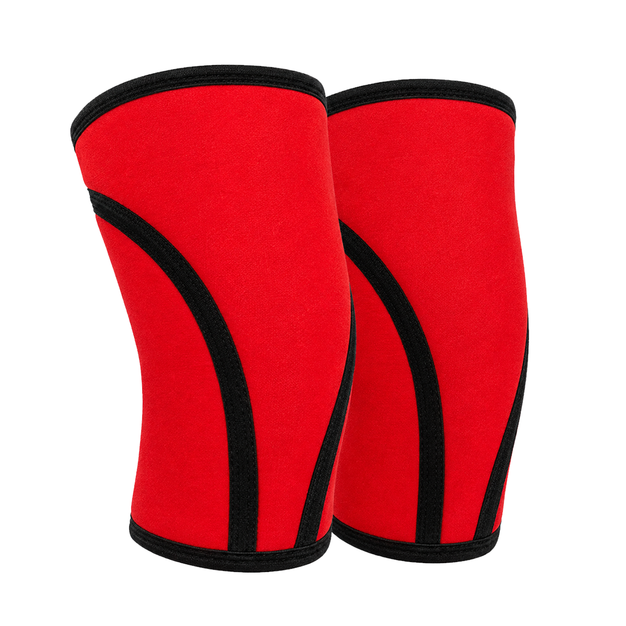 Red & Black 7mm Neoprene Knee Sleeves – Heavy Duty Knee Support for Powerlifting & Strength Training
