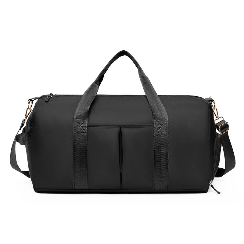 Black Women's Water-Resistant Sports Duffel Bag – Stylish Gym & Travel Bag with Shoe Compartment