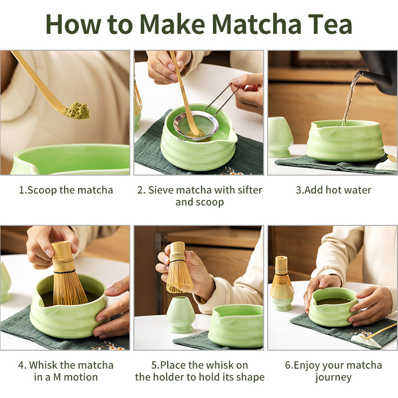 Matcha Set - 8-Piece Gift Kit with Whisk & Chawan (White Packaging)