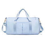 Light Blue Women's Water-Resistant Sports Duffel Bag – Stylish Gym & Travel Bag with Shoe Compartment