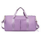 Purple Women's Water-Resistant Sports Duffel Bag – Stylish Gym & Travel Bag with Shoe Compartment
