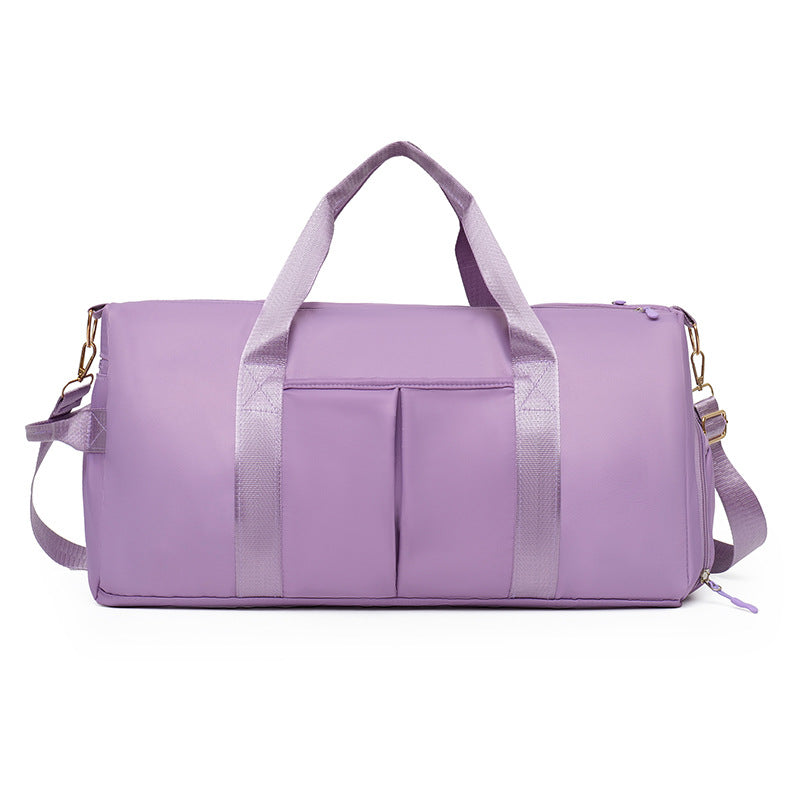 Purple Women's Water-Resistant Sports Duffel Bag – Stylish Gym & Travel Bag with Shoe Compartment