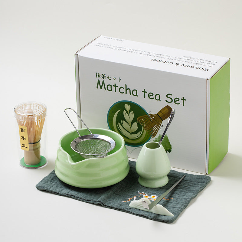 Matcha Set - 8-Piece Gift Kit with Whisk & Chawan (White Packaging)