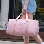 Pink Women's Water-Resistant Sports Duffel Bag – Stylish Gym & Travel Bag with Shoe Compartment