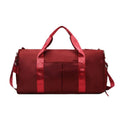 Red Women's Water-Resistant Sports Duffel Bag – Stylish Gym & Travel Bag with Shoe Compartment
