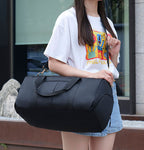 Black Women's Water-Resistant Sports Duffel Bag – Stylish Gym & Travel Bag with Shoe Compartment