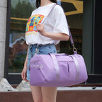 Purple Women's Water-Resistant Sports Duffel Bag – Stylish Gym & Travel Bag with Shoe Compartment