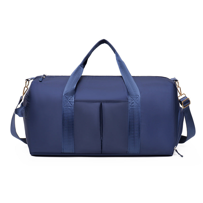 Blue Women's Water-Resistant Sports Duffel Bag – Stylish Gym & Travel Bag with Shoe Compartment