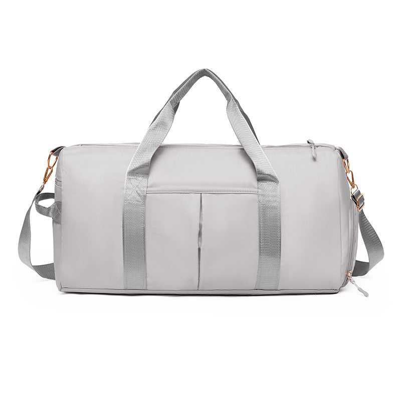Grey Women's Water-Resistant Sports Duffel Bag – Stylish Gym & Travel Bag with Shoe Compartment