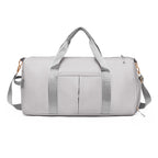 Grey Women's Water-Resistant Sports Duffel Bag – Stylish Gym & Travel Bag with Shoe Compartment