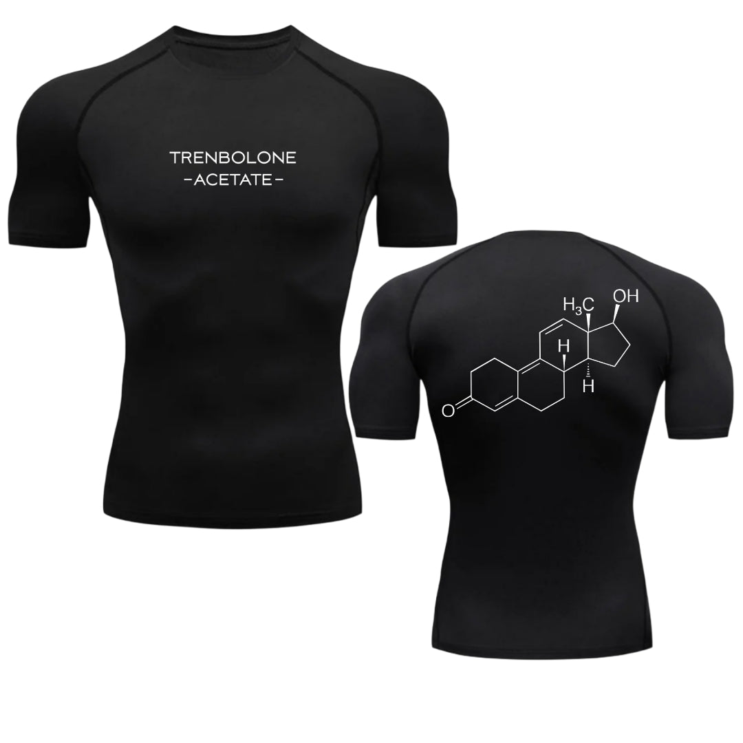 TREN Formula Compression T-Shirt — Gym Wear with Hardcore Molecule Design