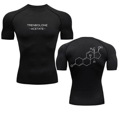 TREN Formula Compression T-Shirt — Gym Wear with Hardcore Molecule Design