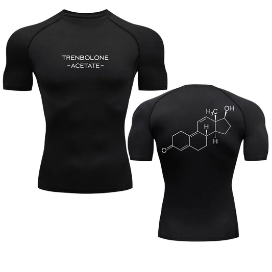 TREN Formula Compression T-Shirt — Gym Wear with Hardcore Molecule Design