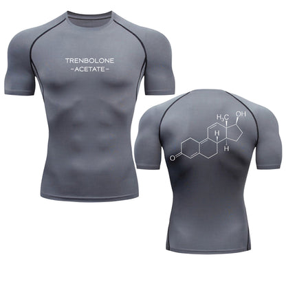 TREN Formula Compression T-Shirt — Gym Wear with Hardcore Molecule Design