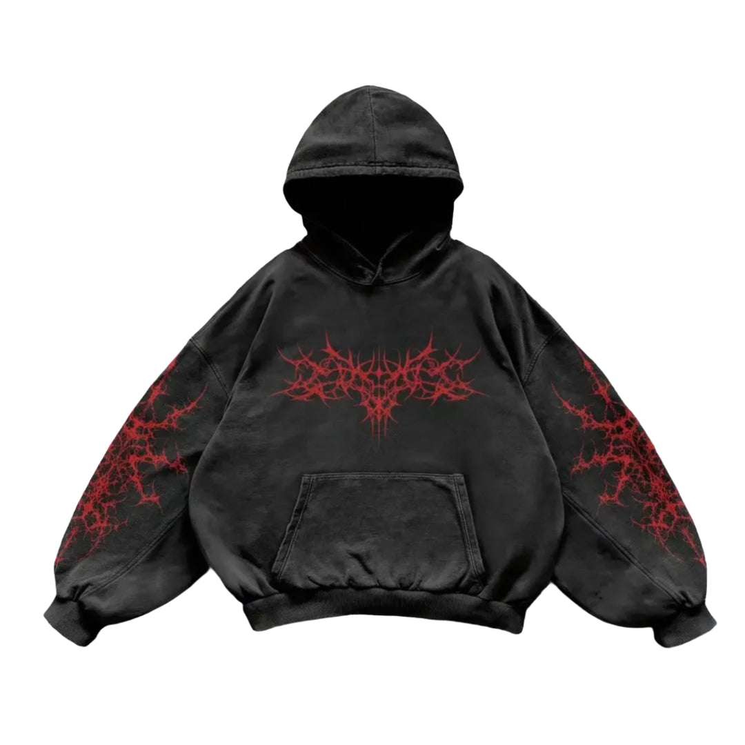 Dark Veins Oversize Vintage Hoodie