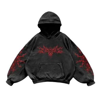 Dark Veins Oversize Vintage Hoodie