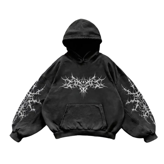 Dark Veins Oversize Vintage Hoodie
