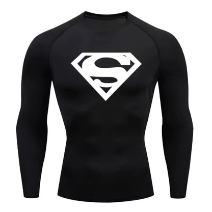 Superman Men’s Compression Rash Guard Long Sleeve