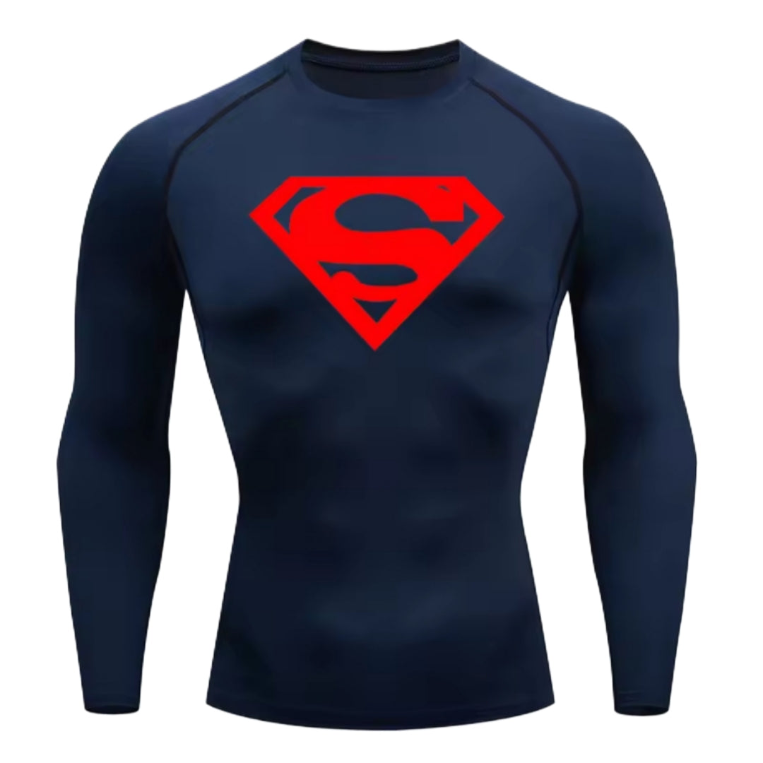 Superman Men’s Compression Rash Guard Long Sleeve