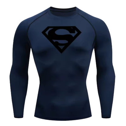 Superman Men’s Compression Rash Guard Long Sleeve