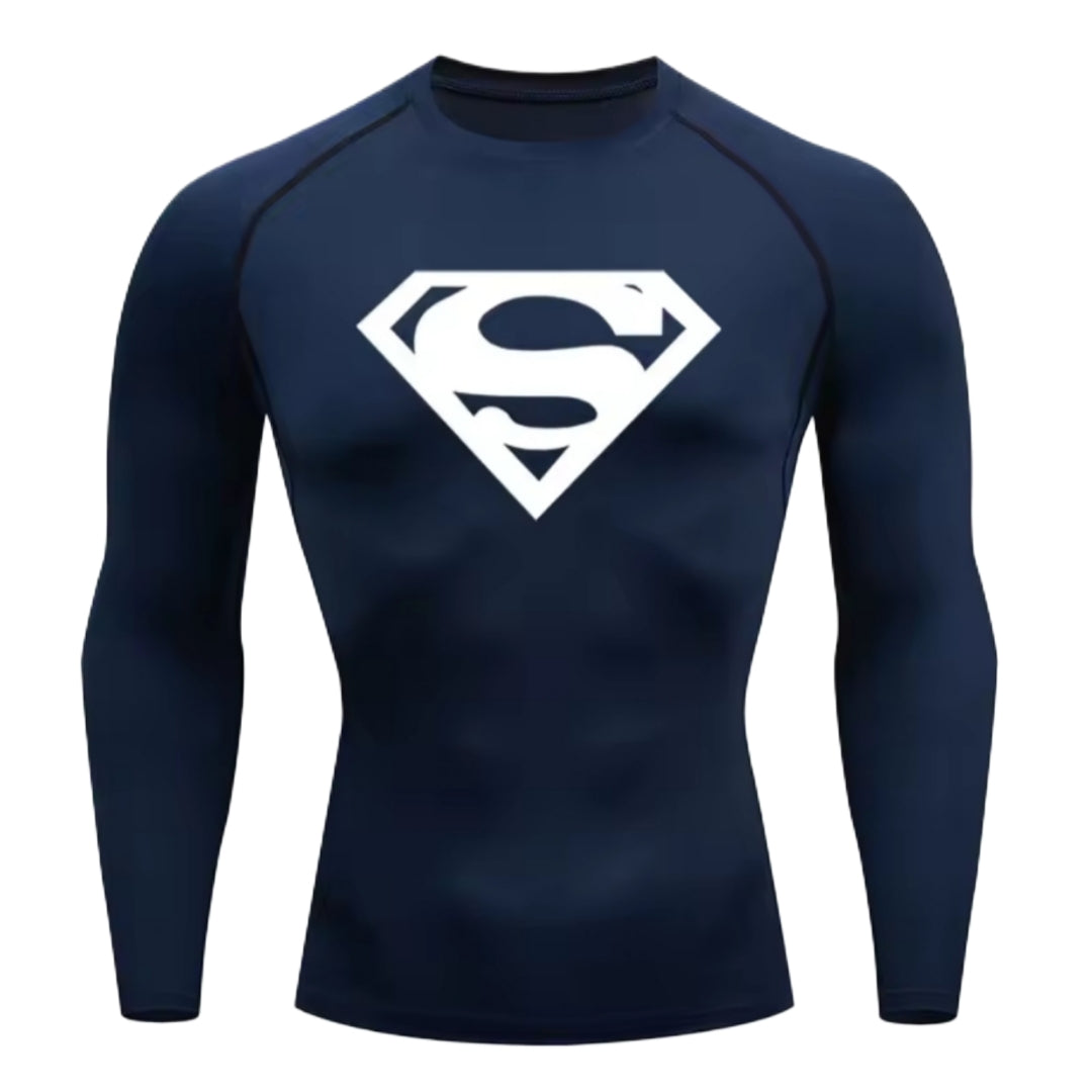 Superman Men’s Compression Rash Guard Long Sleeve