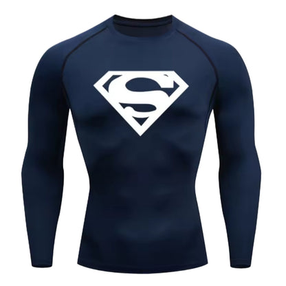 Superman Men’s Compression Rash Guard Long Sleeve