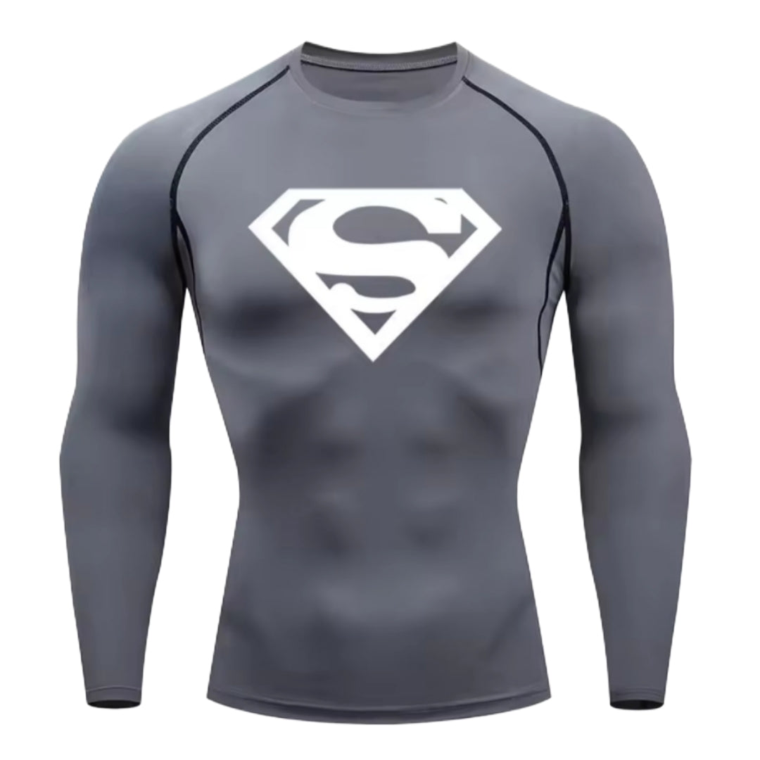 Superman Men’s Compression Rash Guard Long Sleeve