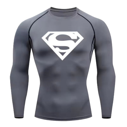 Superman Men’s Compression Rash Guard Long Sleeve