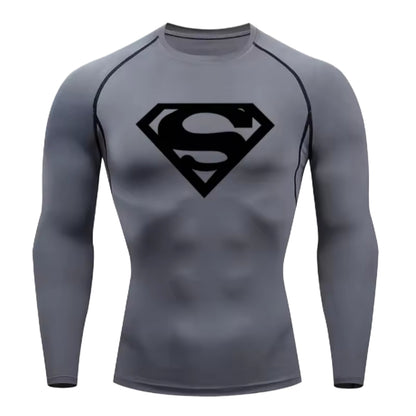Superman Men’s Compression Rash Guard Long Sleeve