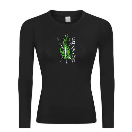 Pirate Hunter Zoro Women’s Compression Rash Guard Long Sleeve