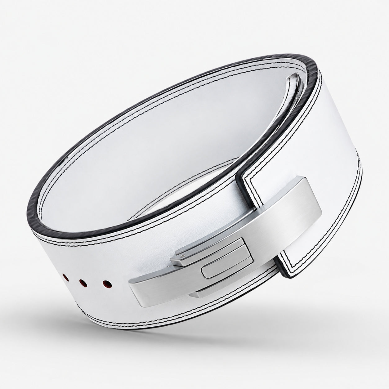 White Leather Lever Belt – Premium 10mm Genuine Leather Weightlifting Belt