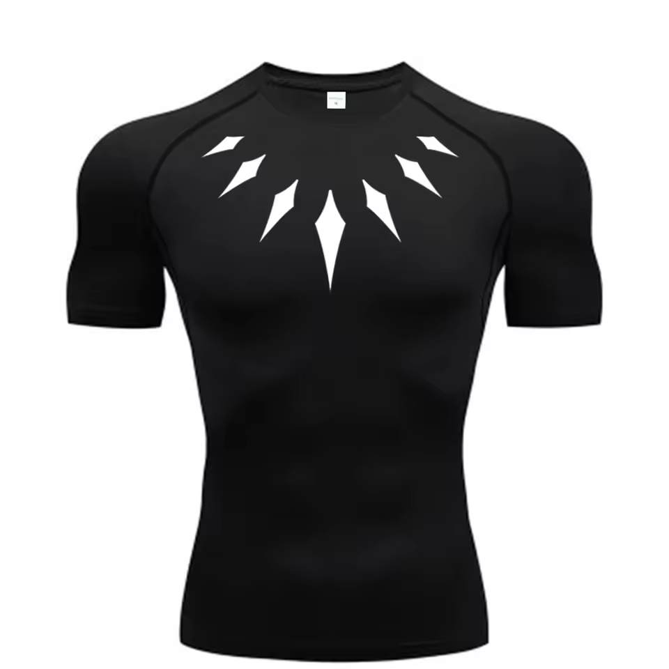 Black Panther Compression T-Shirt | Anime Gym Wear | Breathable Workout Shirt