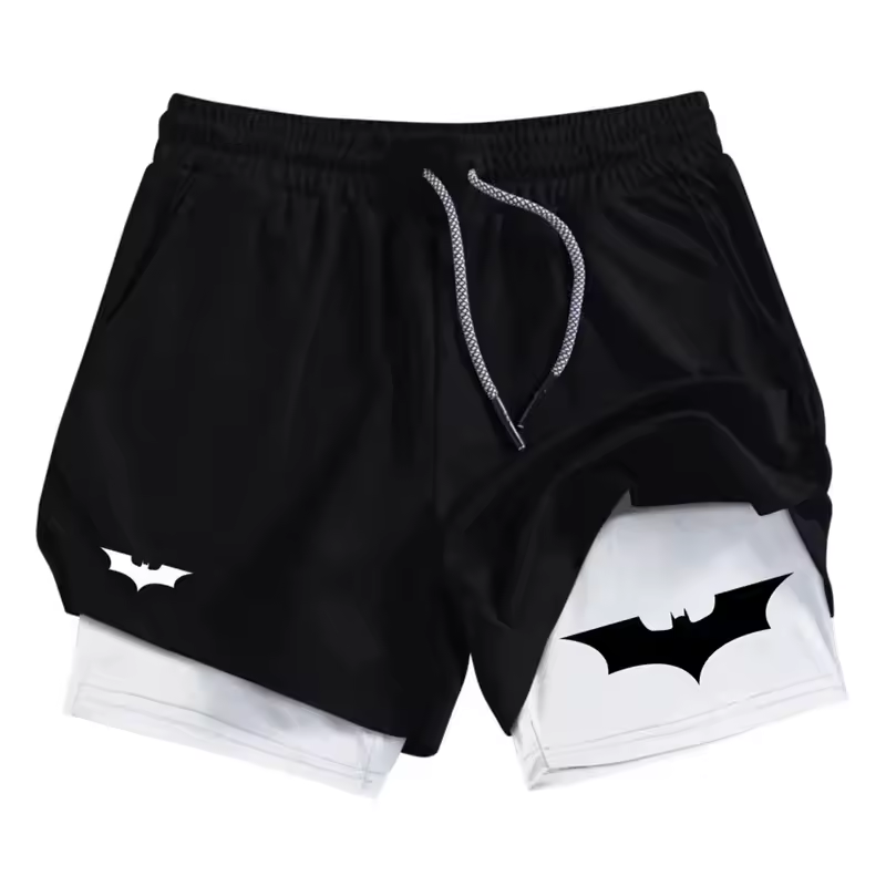 Batman Gym Shorts | Two‑Layer Gym Shorts | Breathable Performance Shorts