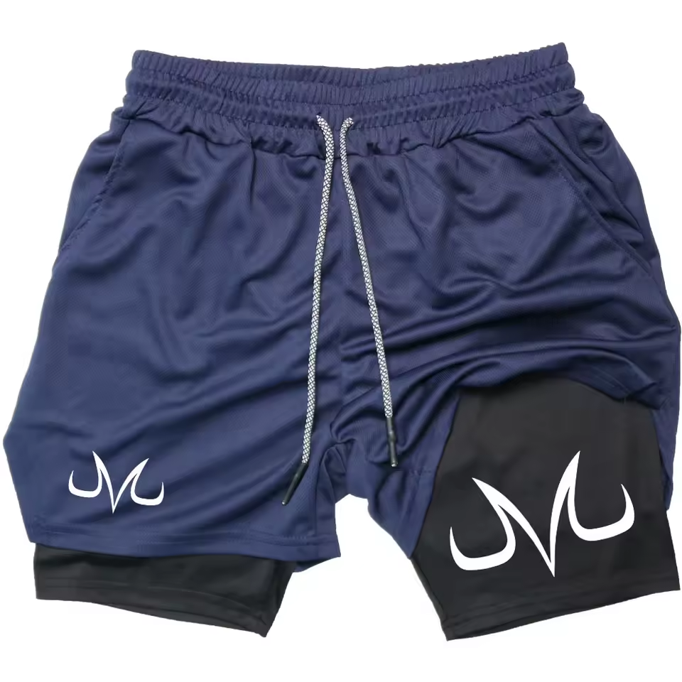 Majin Vegeta Gym Shorts | Dragon Ball Z dbz Anime Gym Shorts | Breathable Two-Layer Workout Shorts v2