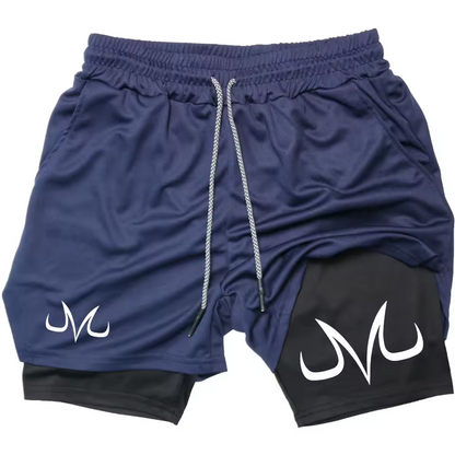 Majin Vegeta Gym Shorts | Dragon Ball Z dbz Anime Gym Shorts | Breathable Two-Layer Workout Shorts v2