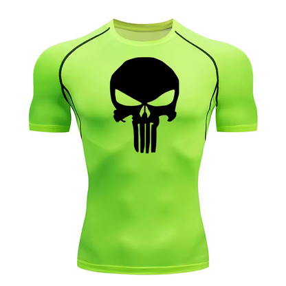 Skull Compression T-Shirt | Anime Gym Wear | Breathable Workout Shirt