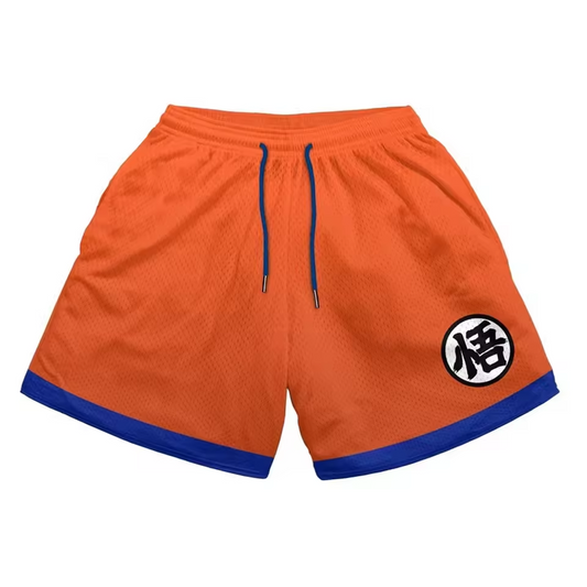 Son Goku Dragon Ball Z DBZ Anime Gym Shorts | Saiyan Power Workout Shorts | Kamehameha Fitness Wear
