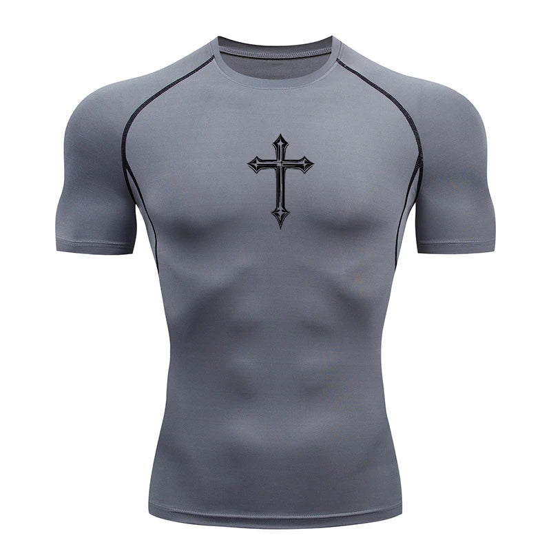 Cross Compression T-Shirt | Anime Gym Wear | Breathable Workout Shirt