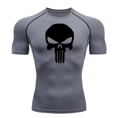 Skull Compression T-Shirt | Anime Gym Wear | Breathable Workout Shirt