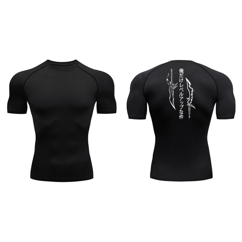 Sung Jinwoo Compression T-Shirt | Solo Leveling Anime Gym Wear | Breathable Workout Shirt